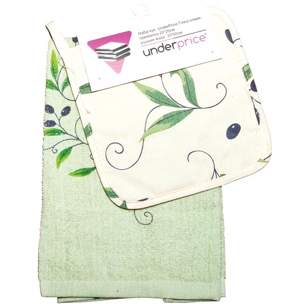 Набір кухонний Underprice Гілка оливи прихватка + рушник