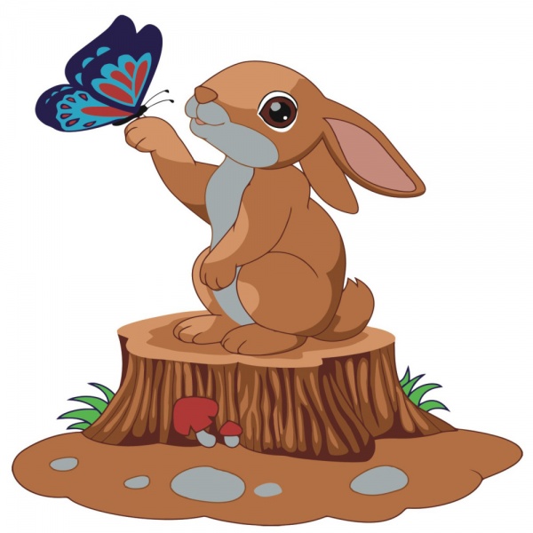 Розмальовка за номерами Strateg Зайчення з метеликом 30х30 см ES042