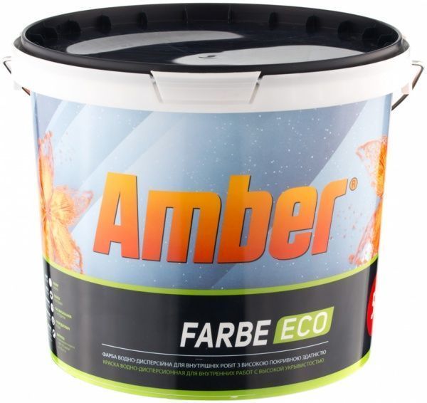 Фарба акрилова водоемульсійна Amber Farbe ECO мат білий 5л 