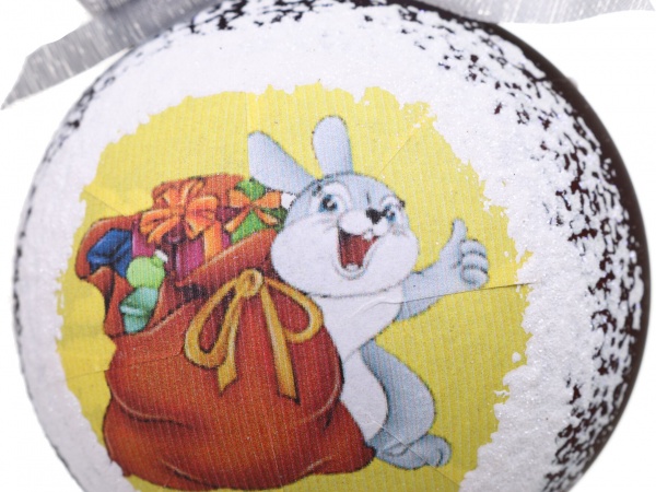 Шар новогодний Символ года-декупаж d 80 мм в ассортименте