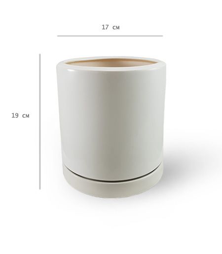 Горщик керамічний Резон Цикорій круглий 3,3 л білий (Р277біл) 