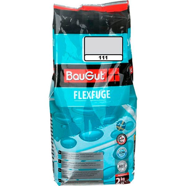 Фуга BauGut flexfuge 111 2 кг сріблясто-сірий