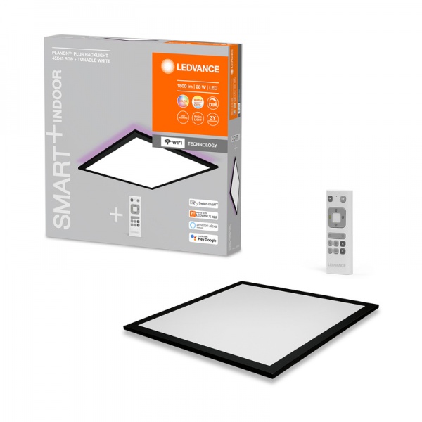 Светильник потолочный Ledvance Smart Wi-Fi Planon RGB 45x45 см 28 Вт черный 3000-6500 К 