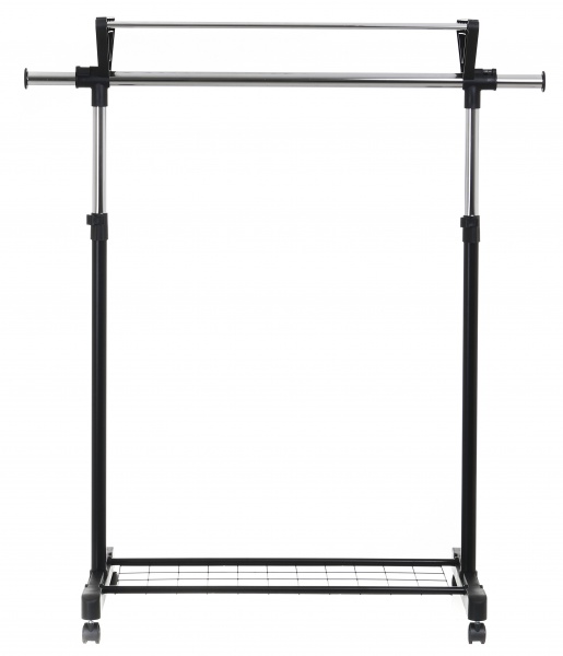 Держатель для одежды PROзапас 950х1340х430х1100 (1840) мм одинарный передвижной с нижней полкой черный