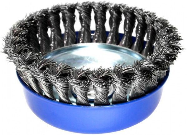 Щетка чашечная 125мм x M14, плетеный провод d0,5 об / мин 6500 стальная проволока S&R 136250125