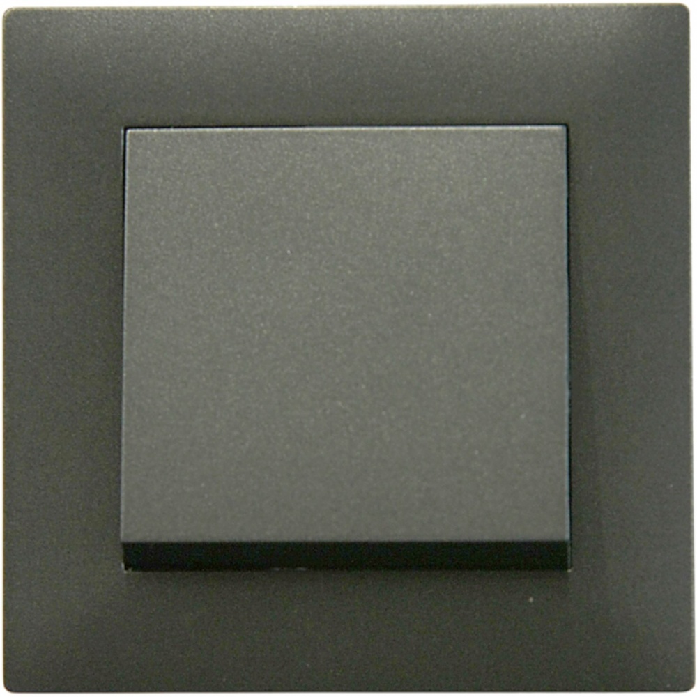 Выключатель одноклавишный Makel Rizz без подсветки дымчатый 88050001