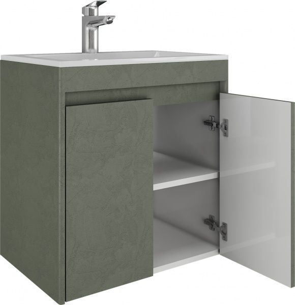 Тумба подвесная Water House Preference N1 60 МДФ цемент хаки под умыв.Como 60