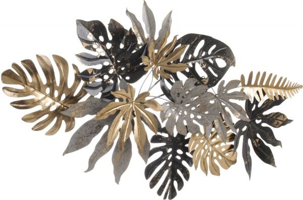 Декор настенный Palm 81x144,5 см серый с золотым 