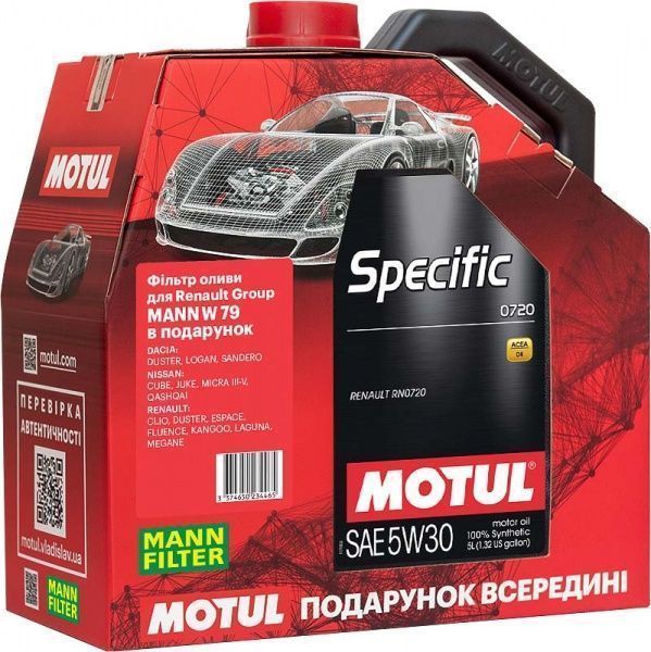 Моторне мастило Motul Specific 0720 (+ фільтр) 5 л