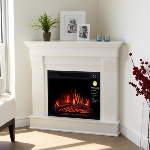 Камінокомплект ArtiFlame АLBION CORNER АF23 білий бьянко кутовий