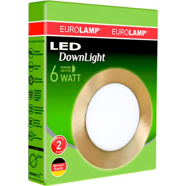 Светильник точечный Eurolamp Downlight LED-DLR-6/4(golden) 6 Вт 4000 К золотой 