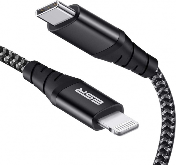 Кабель ESR USB-C to Lightning PD MFI 1 м чорний (9727-1) 