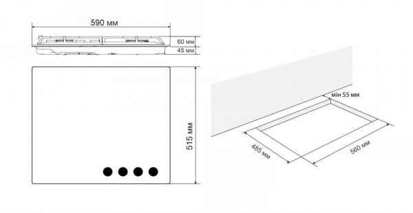 Варочная поверхность Eleyus MAGENTA 60 IS CTF