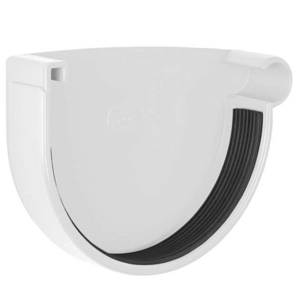 Заглушка желоба правая RAINWAY d90 мм белый 