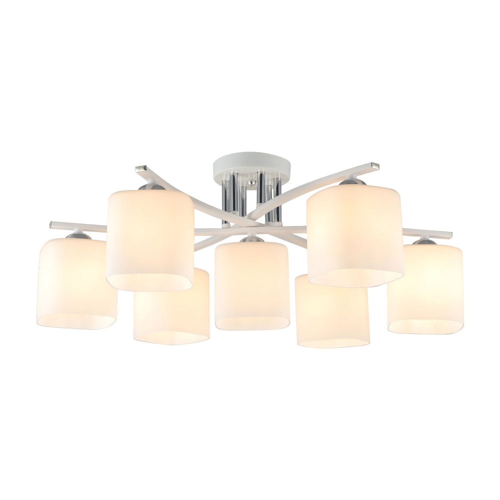 Люстра Miorro Calista 630х240 мм металл/стекло 7x40 Вт E27 хром/белый 51-311-116