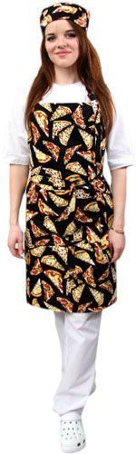 Фартух із нагрудником Lux-Form Р968574 Піца р. універсальний чорний