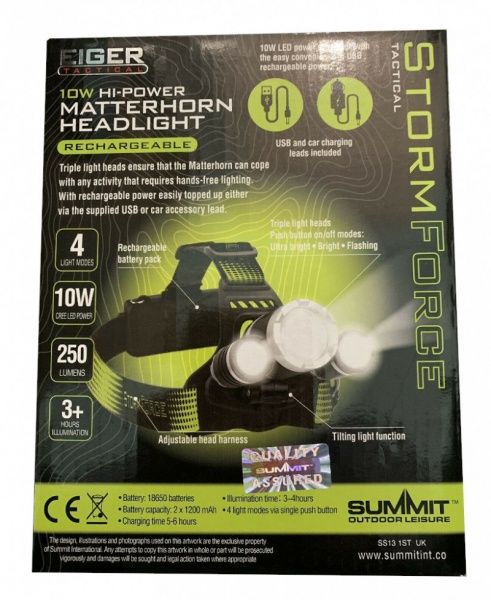 Фонарик на голову Summit StormForce Matterhorn XPE T6 черный