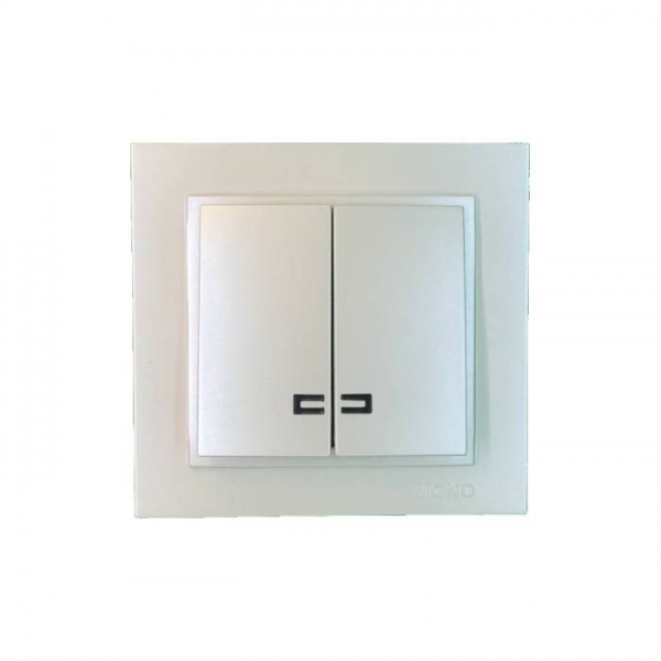 Вимикач одноклавішний Mono Despina з підсвіткою перлина 102-252525-101