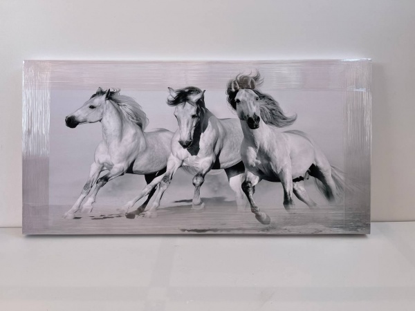 Репродукція Три білих коня 50x100 см Арт Фемелі 