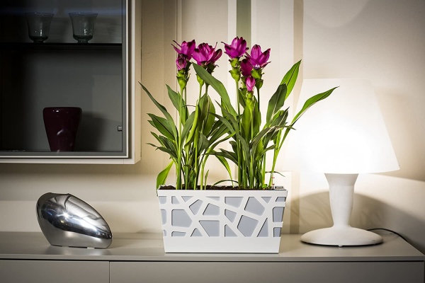 Вазон пластиковый Idel Flowerbox 40 см прямоугольный 9,4 л серый/белый (730034) 