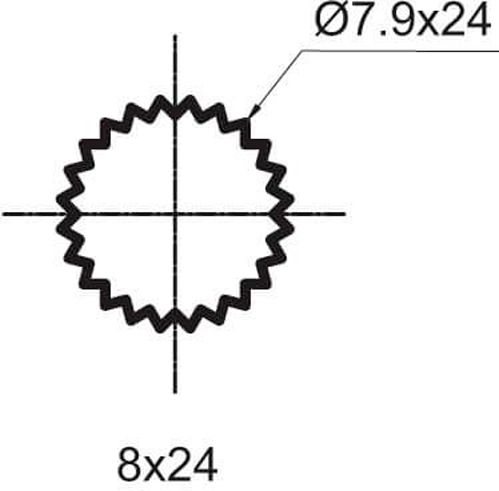 Кран-букса Rubineta 1/2 круг 8x24 Ceramic Cross 664012