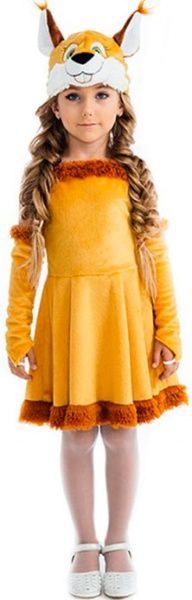 Костюм карнавальний КАРНАВАЛІЯ Білочка р.122 помаранчевий із жовтим 88001 