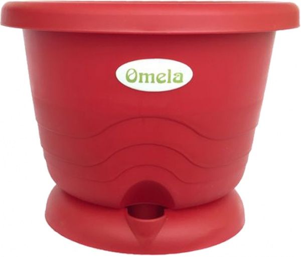 Горшок пластиковый Омела Омела Пастель 2,6 литра круглый 2,6л паприка 