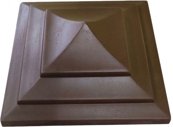 Крышка на столб Пагода Крашеная 400x400x140 мм темно-коричневый Вилес 