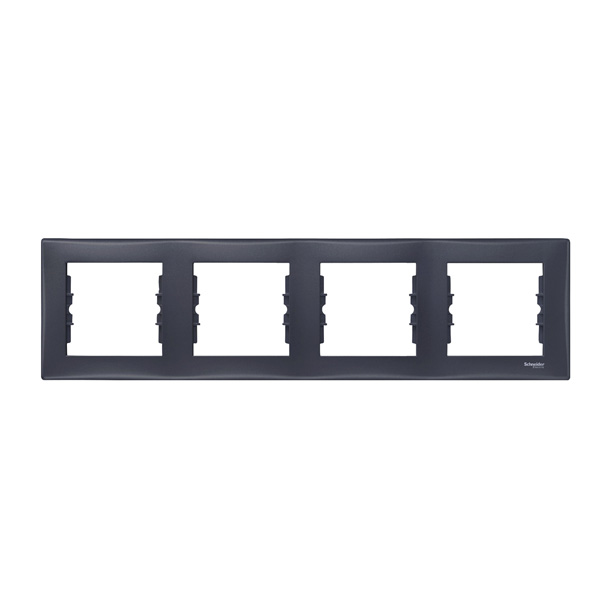 Рамка чотиримісна Schneider Electric Sedna горизонтальна графіт SDN5800770