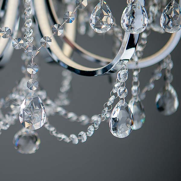 Люстра підвісна Strotskis Tefia пульт ДК LED 27 Вт 6x60 Вт E14 хром 423/6 