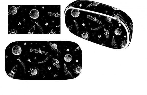 Пенал-бокс Space чорно-білий