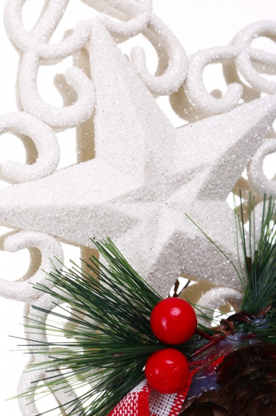 Верхівка для ялинки 17х15 см LD21029W глянцева білий 