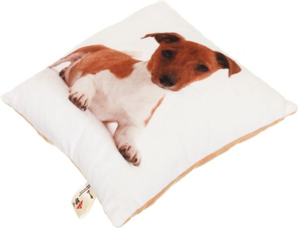 Подушка декоративная Песик 975 28x28 см бежевый с рисунком 