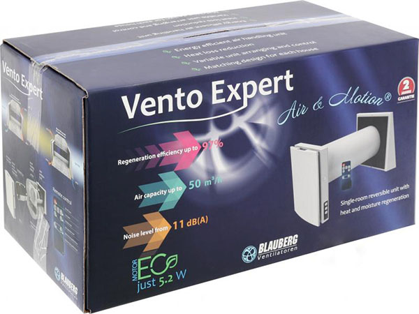 Проветриватель комнатный Проветриватель с рекуператором BLAUBERG VENTO Expert A50-1 Pro Blauberg Expert A50-1 Pro