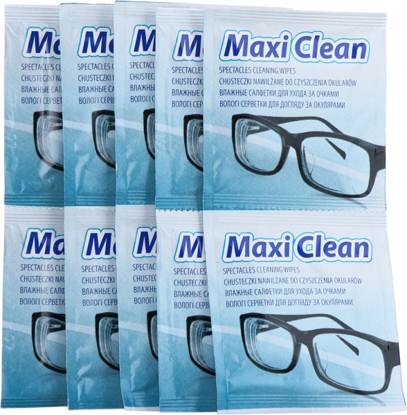 Влажные салфетки Maxi Clean для ухода за очками 10 шт.