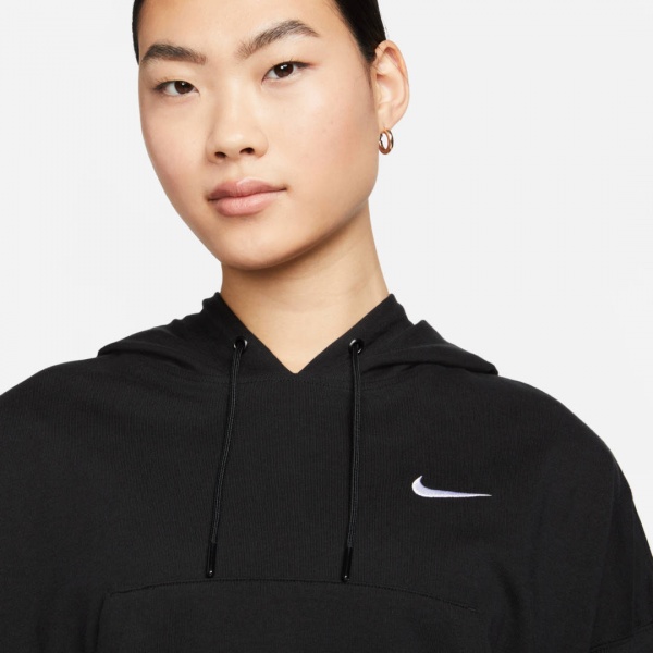 Джемпер Nike W NSW JRSY OS PO HOODIE DM6417-010 р.L чорний