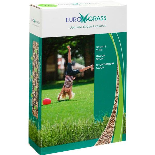 Насіння Euro Grass газонна трава Sport коробка 1 кг