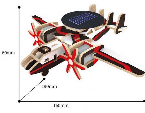 Конструктор Robotime самолет раннего предупреждения на солнечых батарейках P340S