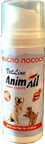 Витаминно-минеральный комплекс AnimAll Масло лосося с витаминами А, D, E, 100 мл