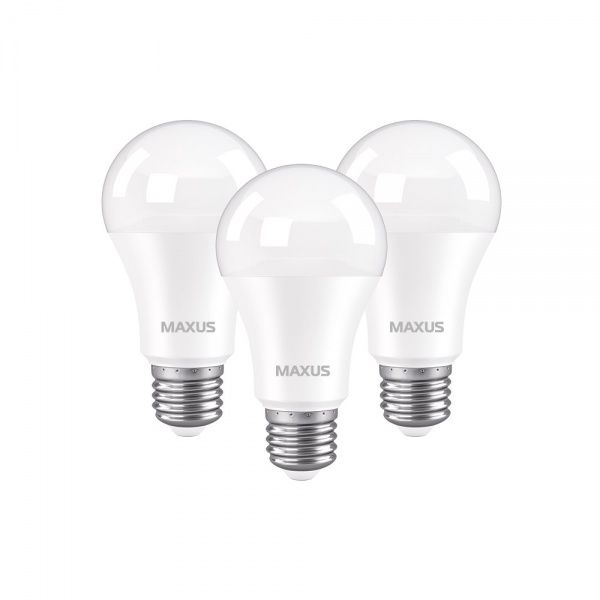 Лампа светодиодная Maxus 3 шт./уп. 10 Вт A60 матовая E27 220 В 4100 К 3-LED-776 