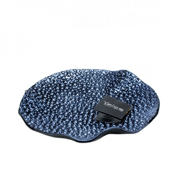 Фруктовница Yalos Murano BUBBLE 12 см черная с перламутровым эффектом 