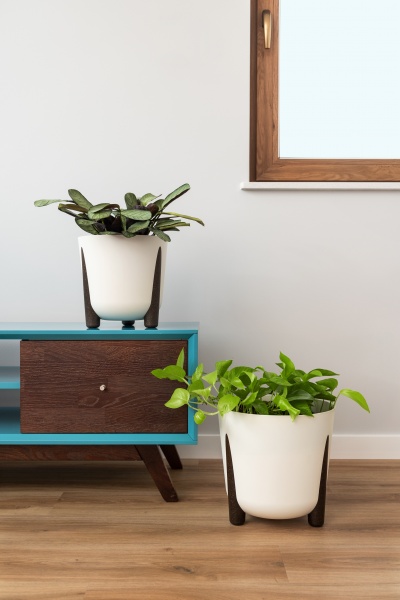 Кашпо пластиковое Ламела Фрида Эко 26х25 см круглый 8,1 л белый 