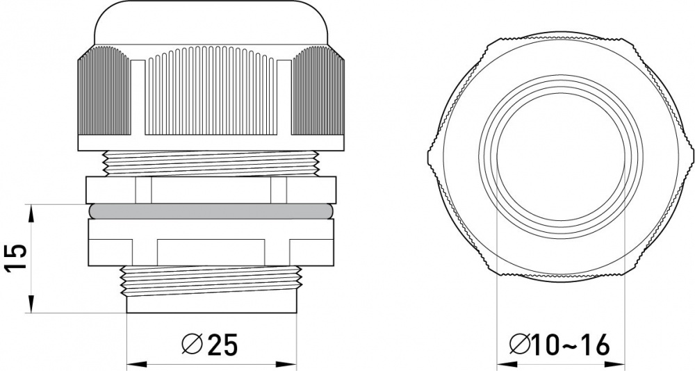 Кабельный ввод E.NEXT e.mg.stand.25 черный