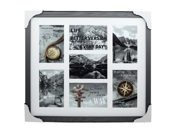 Фоторамка с паспарту SvitArt FKP-7-1913-6A 10x15 см антрацит 