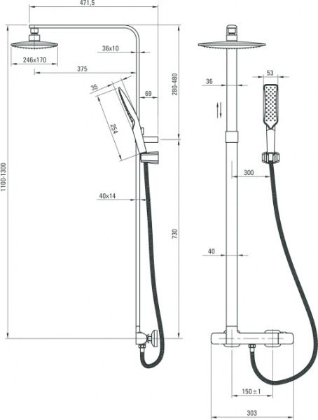 Душова система Deante Abelia Nac 017T
