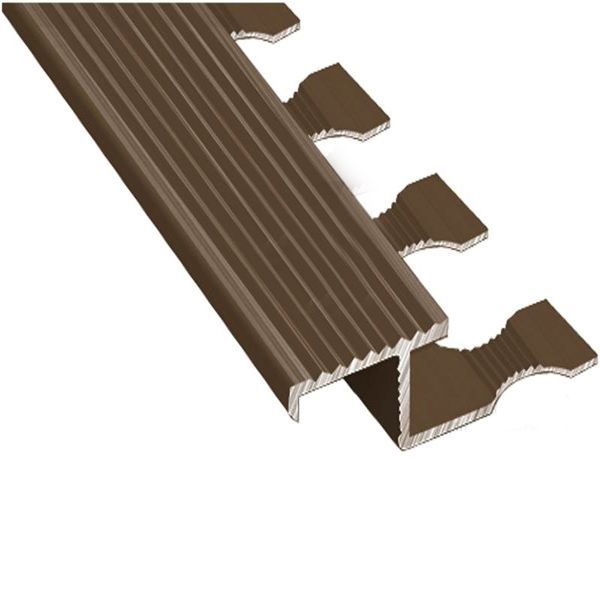 Порожек алюминиевый лестничный для плитки АПZR анодированный TIS 2700 мм бронза