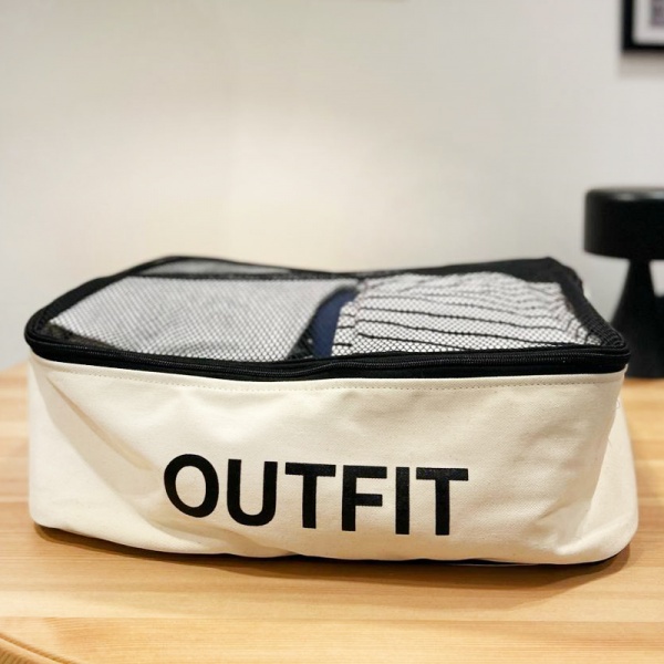 Органайзер текстильный Organize M-Bag-L OUTFIT хлопковый для вещей светлый 300x400 мм