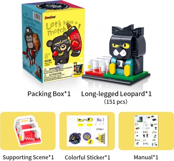 Конструктор BanBao Q-Playmate Довгоногий Леопард ET800-1 ET800-1