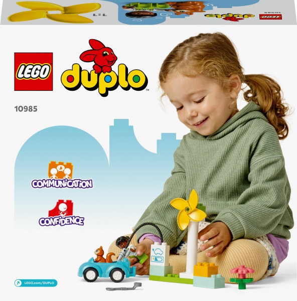 Конструктор LEGO DUPLO Вітрова турбіна та електромобіль 10985