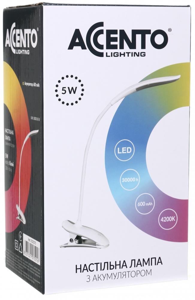 Настольная лампа Accento lighting 5 Вт белый LML-1800142-B